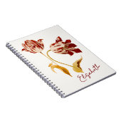 Schöne, dunkelrote Tulpen und Ihr Name Notizblock (Rechte Seite)