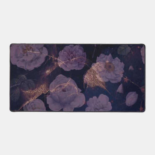 Schöne dunkelviolette Blumen Große Schreibtischunterlage (Vorderseite)