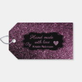 Schöne dunkle Glitzer Glitzern Geschenkmarken Geschenkanhänger (Rückseite Horizontal)