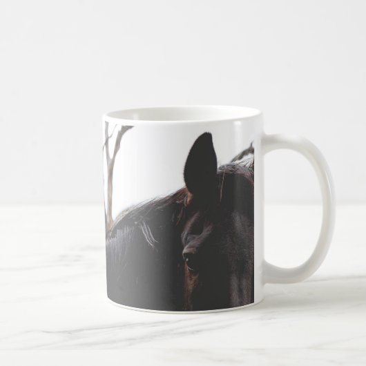 Schöne dunkle Pferde Tiere Kaffee Tasse (Rechts)