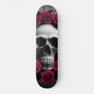 Schöne dunkle und gotische Rose Skull Sigil Skateboard