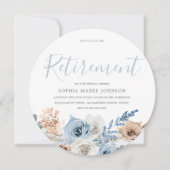 Schöne Dusty Blue Boho Rentirement Celebration Einladung (Vorderseite)