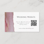 Schöne Dusty Pink QR Wedding Website Card Visitenkarte (Vorderseite)