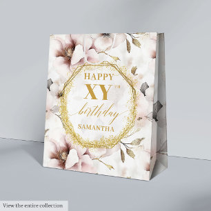 Schöne Dusty Pink Watercolor Geburtstagsgeschenkta Mittlere Geschenktüte
