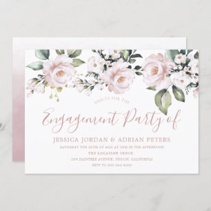 Schöne Dusty Rose Blush Pink Engagement Party Einladung