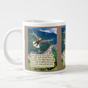 Schöne Eagle-Schrift Isaiah 40:31 Jumbo-Tasse