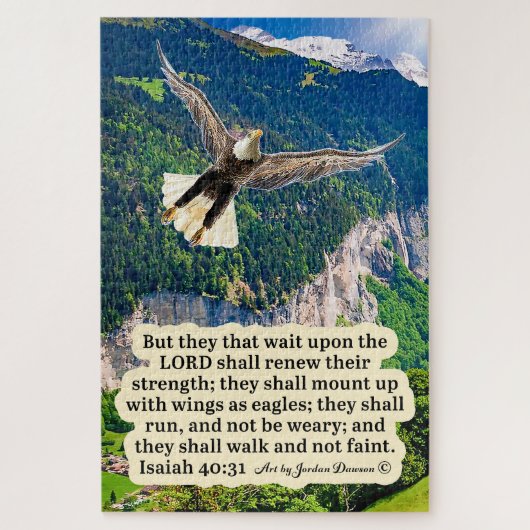 Schöne Eagle-Schrift Isaiah 40:31 Puzzle (Vertikal)