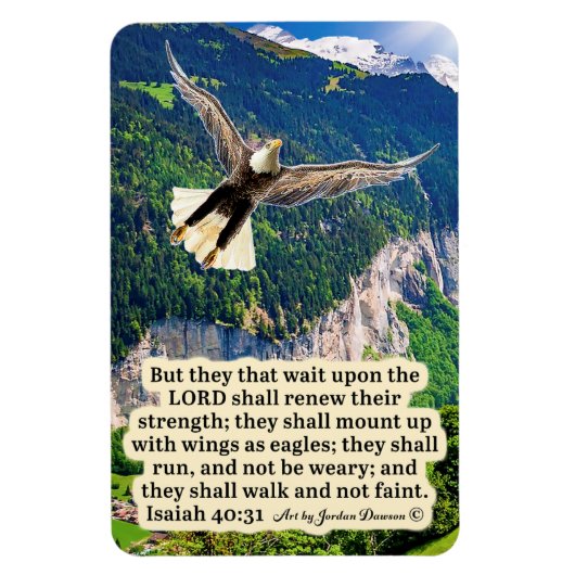 Schöne Eagle-Schrift Magnet Isaiah 40:31 (Vertikal)