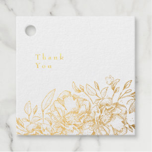 Schöne, echte Goldfolie gezeichnet Blumenbeweis Vi Geschenkanhänger