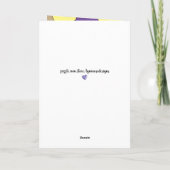 Schöne Ehefrau Jubiläum lila rustikale Karte (Rückseite)