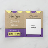 Schöne Ehefrau Jubiläum lila rustikale Karte (Innenseite)