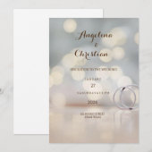 Schöne Ehering Hochzeitseinladung Karte (Vorne/Hinten)