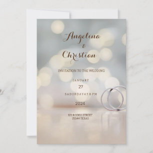 Schöne Ehering Hochzeitseinladung Karte
