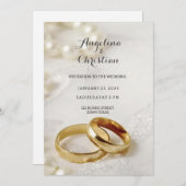 Schöne Ehering Hochzeitseinladung Karte (Vorne/Hinten)