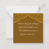 Schöne Eid Mubarak-Grüße grau Mitteilungskarte (Rückseite)