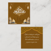 Schöne Eid Mubarak-Grüße grau Mitteilungskarte (Vorne/Hinten)