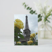 Schöne Eiffelturm Gelbe Rosen Paris Post Card Postkarte (Stehend Vorderseite)