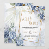 Schöne, einfache Einladungen für Hochzeiten. (Vorne/Hinten)