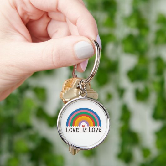 Schöne, einfache minimale Liebe ist Liebe Stolz Schlüsselanhänger (Hand)