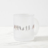 Schöne, einfache, moderne Vögel auf einem Draht Mattglastasse (VorderseiteRechts)
