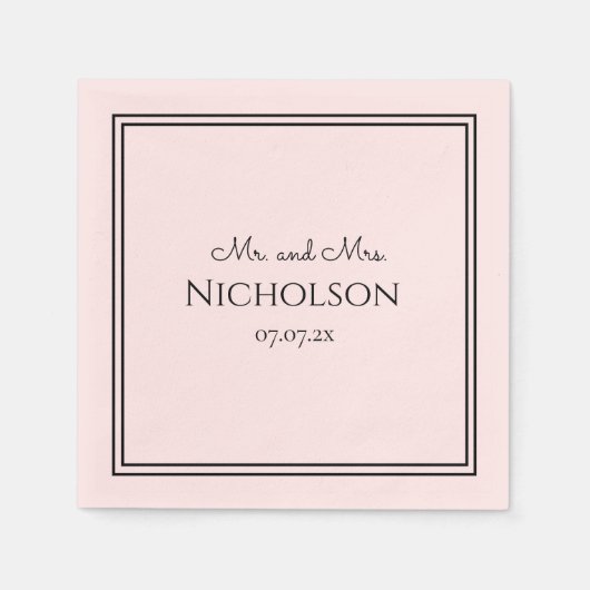 Schöne Einfachheit! Mr. and Mrs. wedding napkins Serviette (Vorderseite)