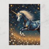Schöne Einhorn auf der Wiese Postkarte (Vorderseite)
