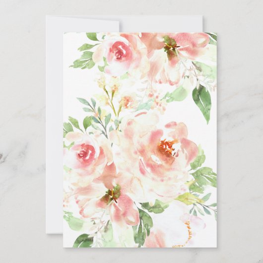 Schöne Einhorn Blume Wasserfarbe Kinderdusche Einladung (Rückseite)