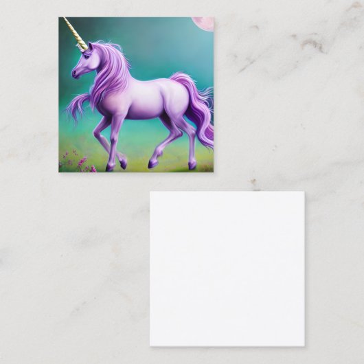 Schöne Einhorn-Pferdegrafik Quadratische Visitenkarte (Vorne/Hinten)