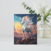 Schöne Einhorn Postkarte (Stehend Vorderseite)