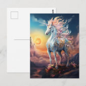 Schöne Einhorn Postkarte (Vorne/Hinten)