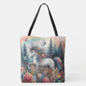 Schöne Einhorn-Regenbogen-Vintage-Boho Tasche (Rückseite)