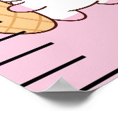 Schöne Einhorn-Rosa-Blütenmädchen-Wachstumstabelle Poster (Ecke)