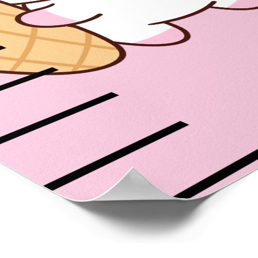 Schöne Einhorn-Rosa-Blütenmädchen-Wachstumstabelle Poster (Ecke)