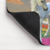 Schöne Einhornmutter und Foal Unicorn Blume Mousepad (Ecke)