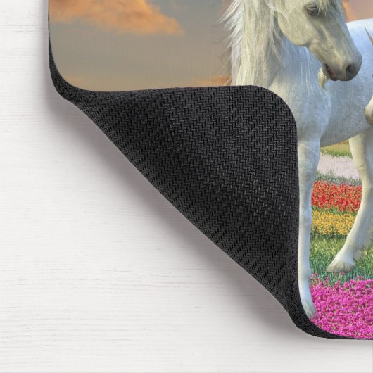 Schöne Einhornmutter und Foal Unicorn Blume Mousepad (Ecke)
