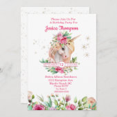 Schöne Einhornstars Einladung zum Geburtstag (Vorne/Hinten)