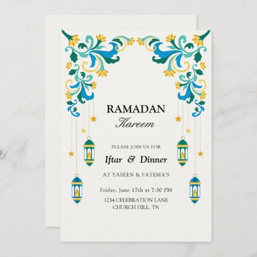 schöne Einladung (Vorne/Hinten)