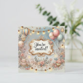 Schöne Einladung Geburtstagsfeier (Stehend Vorderseite)