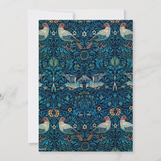 Schöne Einladung mit Blue Bird Akzent (Rückseite)