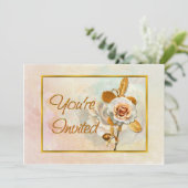 Schöne Einladung mit Rose (Stehend Vorderseite)