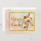 Schöne Einladung mit Rose (Vorne/Hinten)