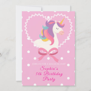 Schöne Einladung von Unicorn zum Geburtstag
