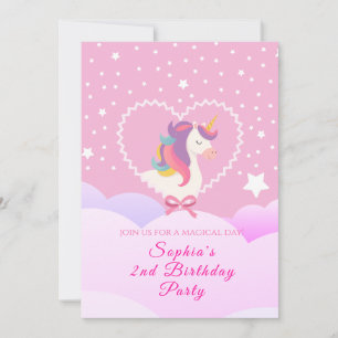 Schöne Einladung von Unicorn zum Geburtstag