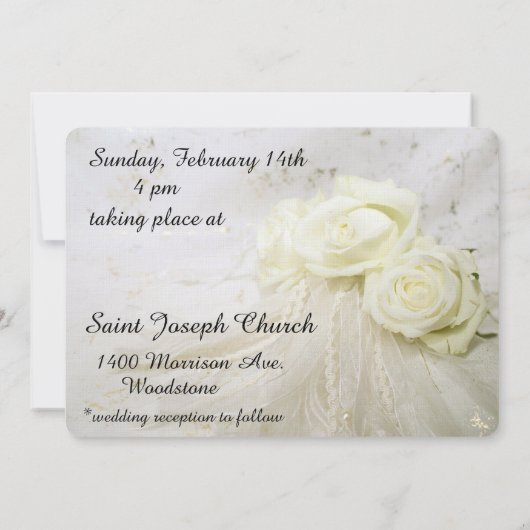 Schöne Einladung von White Roses (Rückseite)