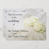 Schöne Einladung von White Roses (Vorne/Hinten)