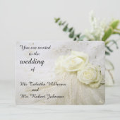 Schöne Einladung von White Roses (Stehend Vorderseite)