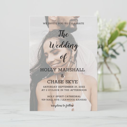 Schöne Einladung zur Hochzeit (Stehend Vorderseite)