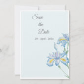 Schöne Einladung zur Hochzeit, blau, blau (Rückseite)