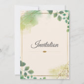 Schöne Einladung zur Hochzeit, grünes Wasser (Rückseite)