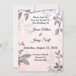 Schöne Einladung zur Hochzeit, rosa Blüte